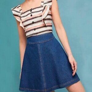 Pilcro and the Letterpress Denim Circle Skirt – Size 6 – NWT